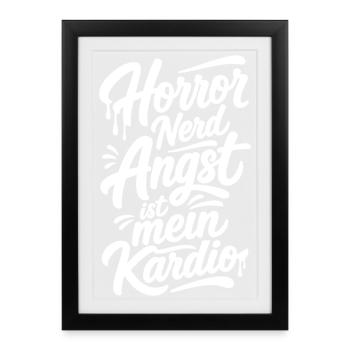 Horror Nerd Filmabend Comic Szene - Gerahmtes Poster (27 × 37 cm) - Schwarz - Vorne