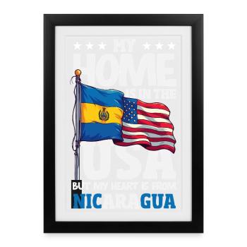 Nicaragua Flag Pride & Home - Framed poster (27 × 37 cm) - black - Front