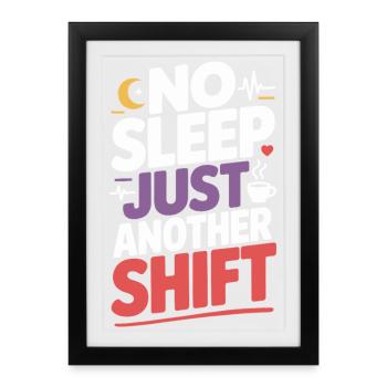 Night Shift Nurse, Tired - Framed poster (27 × 37 cm) - black - Front