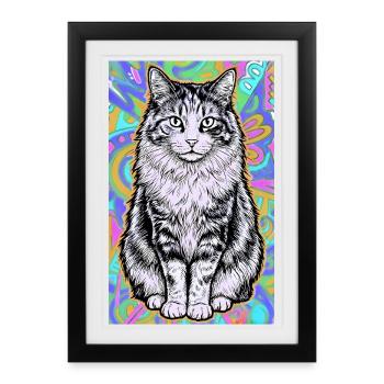 chat - Affiche encadrée (27 × 37 cm) - noir - Devant