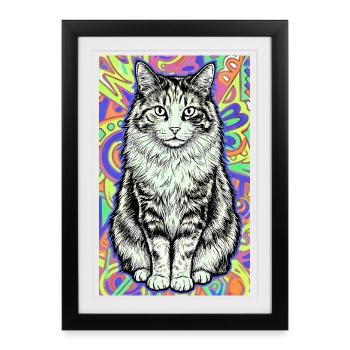 chat - Affiche encadrée (27 × 37 cm) - noir - Devant