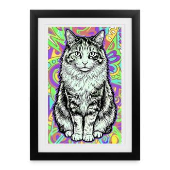 chat - Affiche encadrée (27 × 37 cm) - noir - Devant
