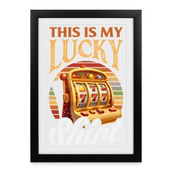 Ma chandaille chandailleuse Casino Machine à sous Jeux d’argent - Affiche encadrée (27 × 37 cm) - noir - Devant