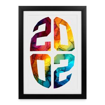 24 JAHRE ALT 2002 24. GEBURTSTAG - Gerahmtes Poster (27 × 37 cm) - Schwarz - Vorne
