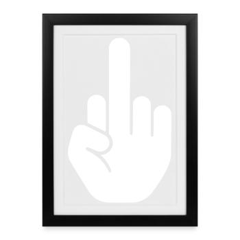 Middle finger - Framed poster (27 × 37 cm) - black - Front