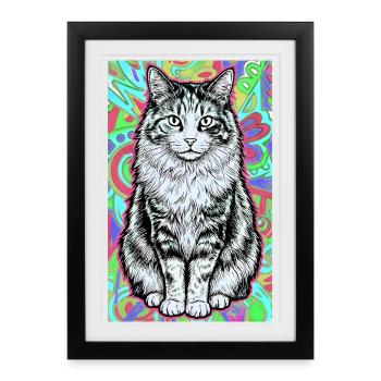 chat - Affiche encadrée (27 × 37 cm) - noir - Devant
