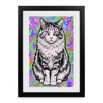 chat - Affiche encadrée (27 × 37 cm) - noir - Devant
