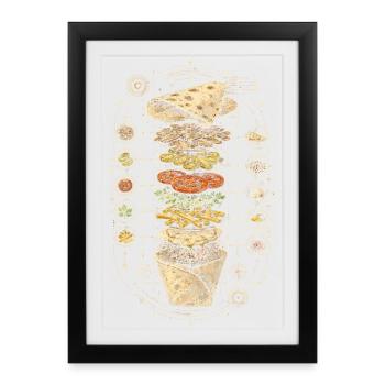 Plan d’action pour le shawarma libanais - Affiche encadrée (27 × 37 cm) - noir - Devant
