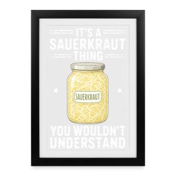 Cadeau de choucroute - Affiche encadrée (27 × 37 cm) - noir - Devant