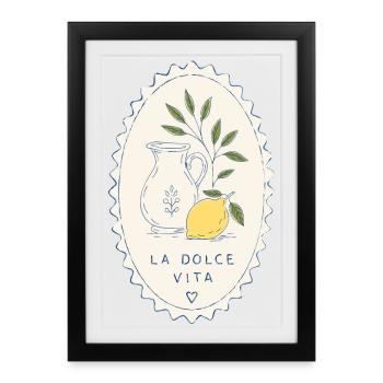 La Dolce Vita Lemon Jar Stamp - Framed poster (27 × 37 cm) - black - Front