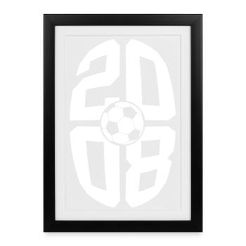 18 YEARS BORN 2008 FOOTBALL 18TH BIRTHDAY - Framed poster (27 × 37 cm) - black - Front