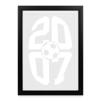 19 YEARS BORN 2007 FOOTBALL 19TH BIRTHDAY - Framed poster (27 × 37 cm) - black - Front