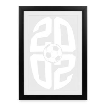 24 ANS NÉ EN 2002 FOOTBALL 24E ANNIVERSAIRE - Affiche encadrée (27 × 37 cm) - noir - Devant