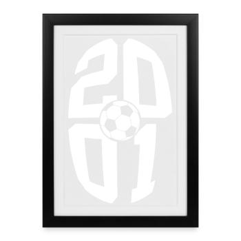 25 YEARS BORN 2001 FOOTBALL 25TH BIRTHDAY - Framed poster (27 × 37 cm) - black - Front