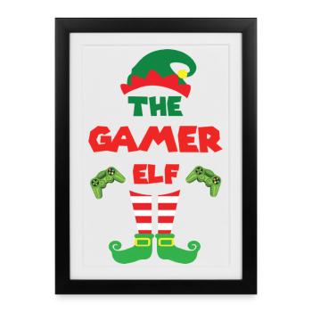 Elfe Gamer - Affiche encadrée (27 × 37 cm) - noir - Devant