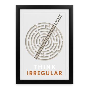 Pensez à Irrégulier : Échelle du Labyrinthe - Affiche encadrée (27 × 37 cm) - noir - Devant
