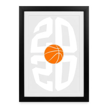VINTAGE 2020 BASKETBALL 6TH BIRTHDAY - Framed poster (27 × 37 cm) - black - Front