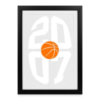 VINTAGE 2007 BASKETBALL 19TH BIRTHDAY - Framed poster (27 × 37 cm) - black - Front