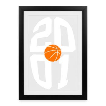 VINTAGE 2001 BASKETBALL 25TH BIRTHDAY - Framed poster (27 × 37 cm) - black - Front