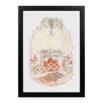 BBQ Competition The Fire Demanded Sacrifice - Framed poster (27 × 37 cm) - black - Front