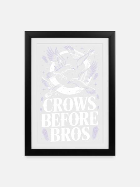 Krähen über Mond – Bro-Code - Gerahmtes Poster (27 × 37 cm) - Schwarz