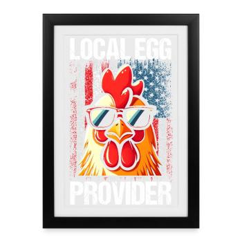 Éleveur Patriotique Troupeau de Coq Volaille USA Pride C - Affiche encadrée (27 × 37 cm) - noir - Devant