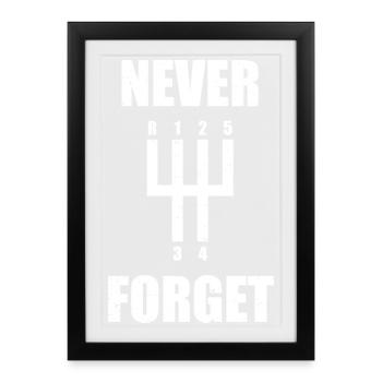 Never forget Car lover car guy mechanic - Framed poster (27 × 37 cm) - black - Front