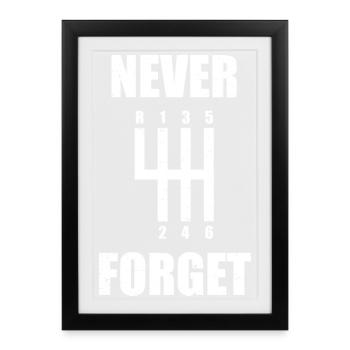 Never forget Car lover car guy mechanic - Framed poster (27 × 37 cm) - black - Front