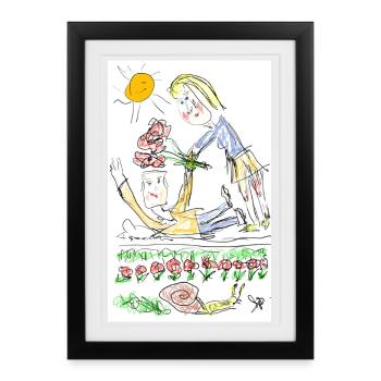 Snail romance - Framed poster (27 × 37 cm) - black - Front