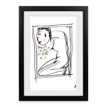 cat - Framed poster (27 × 37 cm) - black - Front
