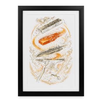 Forgeron, ferrant - Affiche encadrée (27 × 37 cm) - noir - Devant