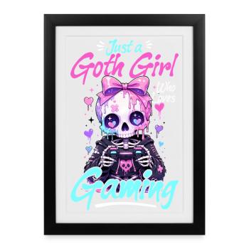 Pastel Goth Soft Goth Gaming Gamer - Gerahmtes Poster (27 × 37 cm) - Schwarz - Vorne