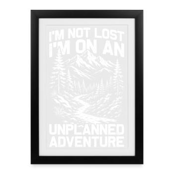 Aventure imprévue Randonnée Montagnes Alpinisme - Affiche encadrée (27 × 37 cm) - noir - Devant