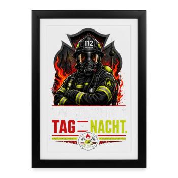 Feuerwehr - Gerahmtes Poster (27 × 37 cm) - Schwarz - Vorne