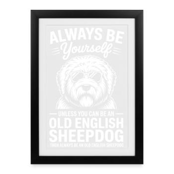 Vieux cadeau de la blague du chien de berger anglais : Bobtail - Affiche encadrée (27 × 37 cm) - noir - Devant