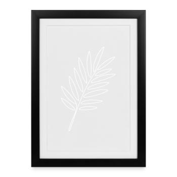 Traits de feuilles de palmier Tropical - Affiche encadrée (27 × 37 cm) - noir - Devant