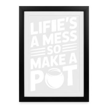 Pottery Artists Mess Make A Pot Pottery - Framed poster (27 × 37 cm) - black - Front