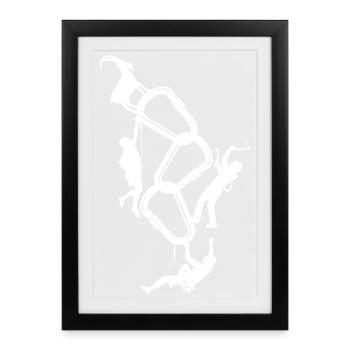 Escalade à la corde - Affiche encadrée (27 × 37 cm) - noir - Devant