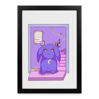 Lofi Vibe Bun - Framed poster (27 × 37 cm) - black - Front