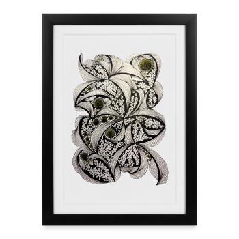 Leaf Swirl Ornament - Framed poster (27 × 37 cm) - black - Front