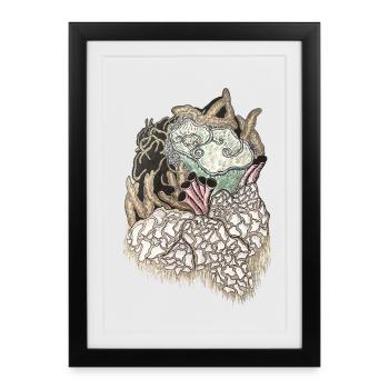 Deep Sea Coral Texture - Framed poster (27 × 37 cm) - black - Front