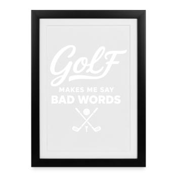 Golf et Gros Mots : L'Humour du Golfeur - Affiche encadrée (27 × 37 cm) - noir - Devant