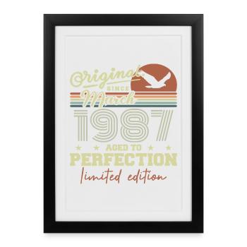 Anniversaire Mars 1987 - Affiche encadrée (27 × 37 cm) - noir - Devant