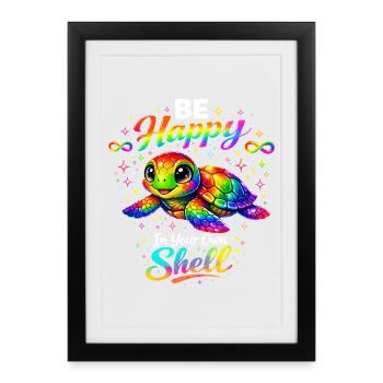 Choisir d’être heureux en disant santé mentale rétro desi - Affiche encadrée (27 × 37 cm) - noir - Devant