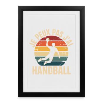 je peux pas j'ai handball cadeau handballeur - Affiche encadrée (27 × 37 cm) - noir - Devant
