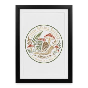 Slow Hiking Society: Hiking at my own pace - Framed poster (27 × 37 cm) - black - Front