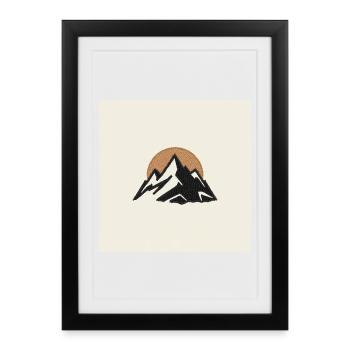 Berge im Morgengrauen - Gerahmtes Poster (27 × 37 cm) - Schwarz - Vorne