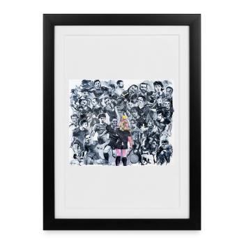 Football - Affiche encadrée (27 × 37 cm) - noir - Devant