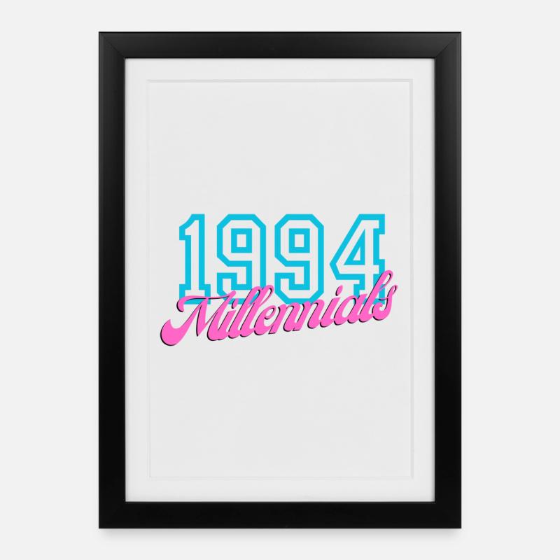 1994 Millennials Retro Date Design - Framed poster (27 × 37 cm) - black