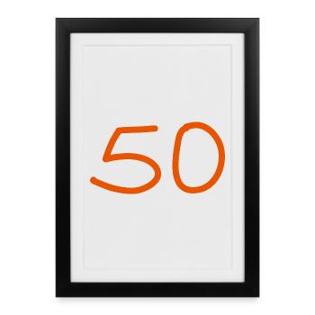 50e anniversaire cinquante nombre d’oranges - Affiche encadrée (27 × 37 cm) - noir - Devant
